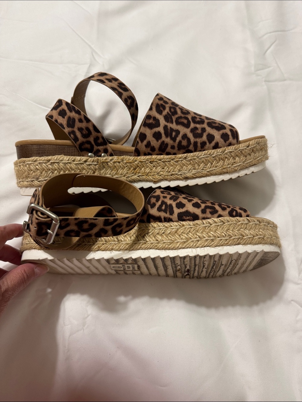 Soda Leopard Print Platform Espadrille Sandals - Brown